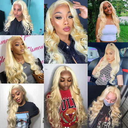 613 Blonde Human Hair Lace Front Wig – Body Wave 13x6 & 13x4 HD Lace Frontal Wig for Women