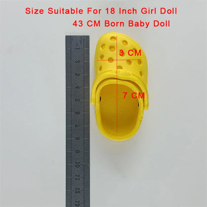 7cm Doll Sandal Shoes for 43cm Born Baby & 18-Inch American Dolls — Accessories for Doll Clothes, Girl’s Toy Gift