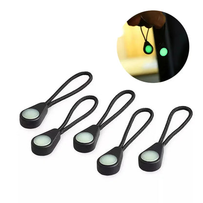 10PCS Luminous Zipper Pullers — Glow-in-the-Dark Zipper Heads for Camping, Hiking, Coats, Tents & Backpacks