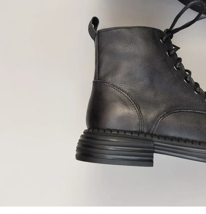 Careaymade 100% Genuine Leather Wide Casual Women’s Short Boots – Big Size, Handmade Men’s Wool Boots