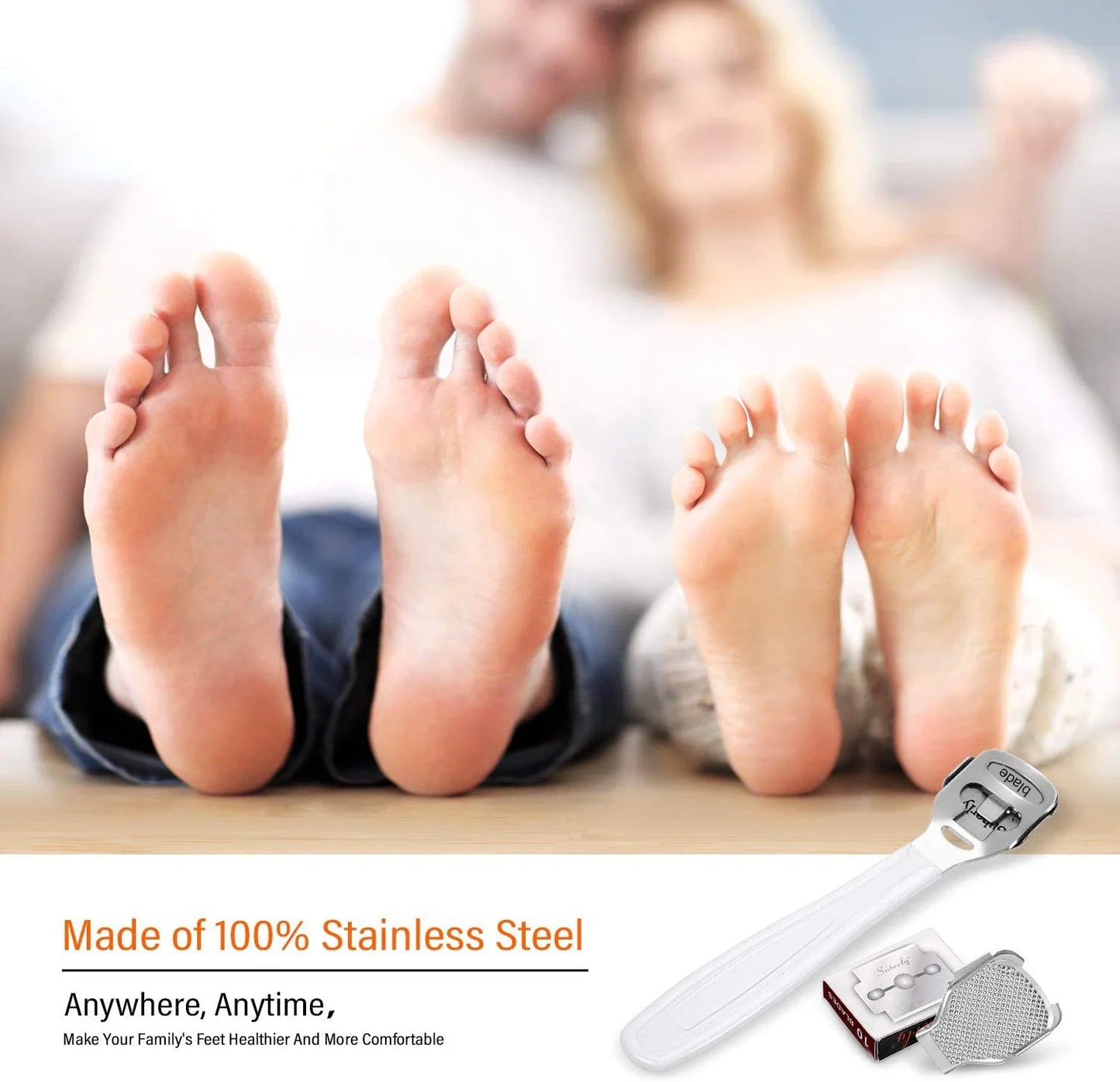 Foot Callus Shaver – Stainless Steel Heel & Hard Skin Remover with 10 Blades Pedicure Tool