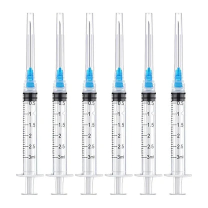 20 Pack 3ml Disposable Luer Lock Syringes with 23G 1" Stainless Steel Needles – Individually Sealed for Pet & Farm Animal Use