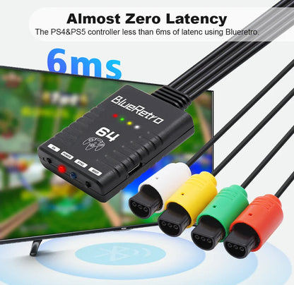 RetroScaler BlueRetro Wireless Adapter – Supports Up to 4 Controllers for Nintendo 64 N64
