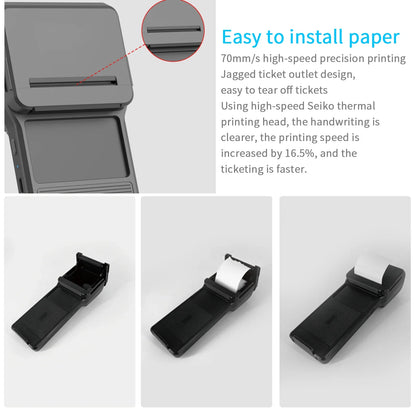 58mm Thermal Printer & 2D Bluetooth Scanner - 2-in-1 Mobile Back Clip with 7.4V 3000mAh Battery