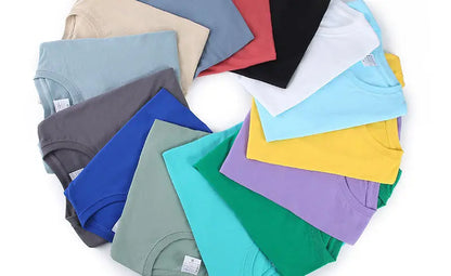 100% Cotton Unisex T-Shirt – Solid Color O-Neck Short Sleeve Tops for Men & Women, Summer Korean Loose Fit M-4XL
