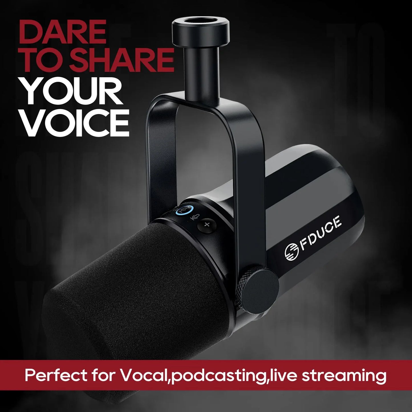 FDUCE SL40X/SL40 Dynamic Microphone — Metal Headset with Sound Insulation, Ideal for Podcasts, Live Broadcast & Gaming