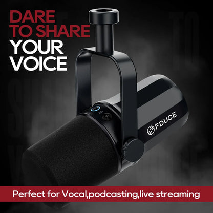 FDUCE SL40X/SL40 Dynamic Microphone — Metal Headset with Sound Insulation, Ideal for Podcasts, Live Broadcast & Gaming