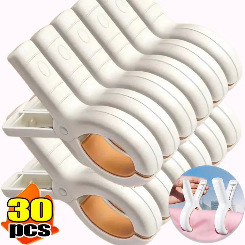 Heavy Duty Plastic Clothes Pins - Windproof Laundry Clips for Towels, Blankets, Coats & Quilts