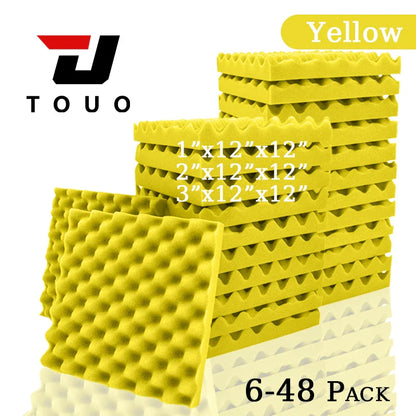 High-Density Acoustic Foam Panels – Egg Crate Soundproof Wall & Ceiling Noise Absorption Tiles (6-48 Pack)