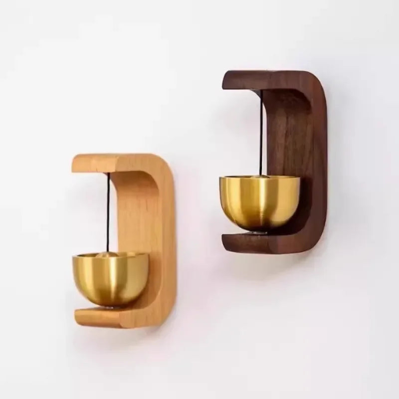 Dopamine Magnetic Indoor Wind Chime – Oak & Walnut Copper Doorbell for Home Decor