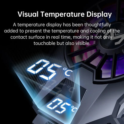 WEKOME Mobile Phone Heat Dissipator: Temperature Display Gaming Cooling Radiator with Universal Back Clip