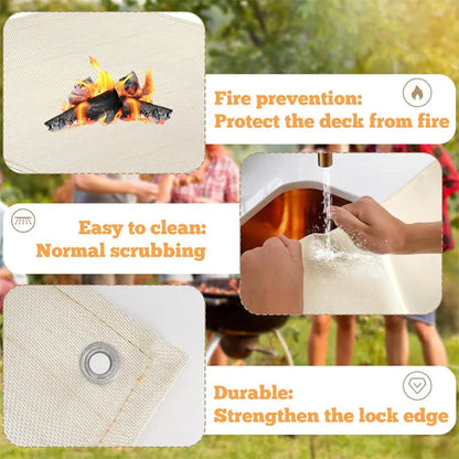 Outdoor Camping & BBQ Fire Protection Mat – High-Temperature Iron Fire Retardant Carpet for Picnic, Barbecue & Indoor Use