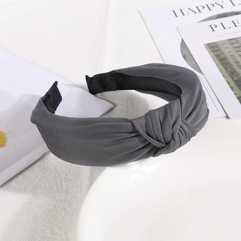 New Knotted Headbands for Women & Girls – Solid Color Hair Bands, Simple Retro Hair Hoop, Makeup Headwear, Hair Accessories