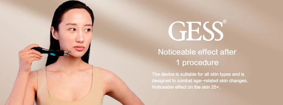 GESS Microcurrent Facial Device — Anti-Aging Face & Neck Massager for Home and Office Skin Care