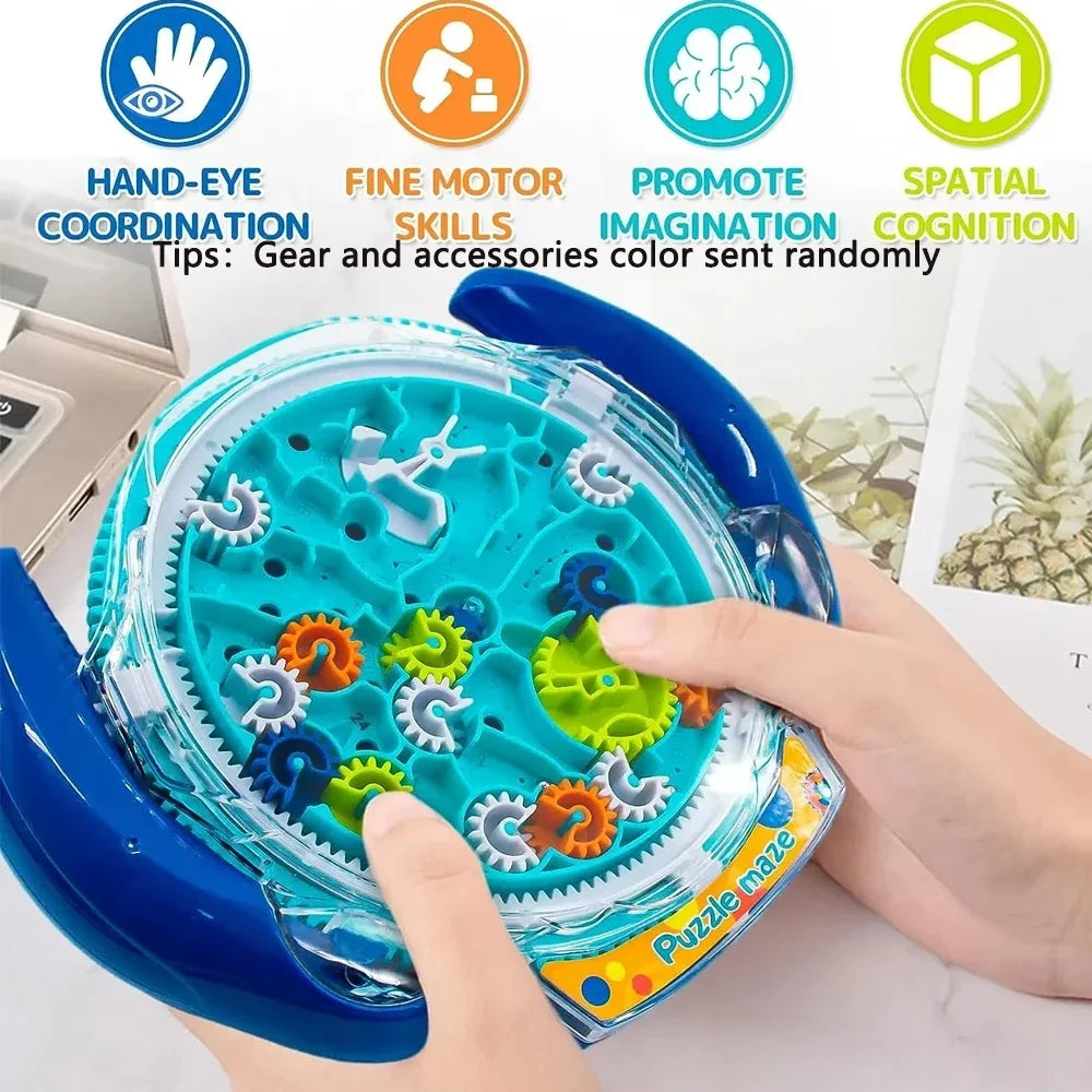 3D Transparent Maze Puzzle Cube - Creative Rolling Ball Speed Cube Stress Relief Toy for Kids