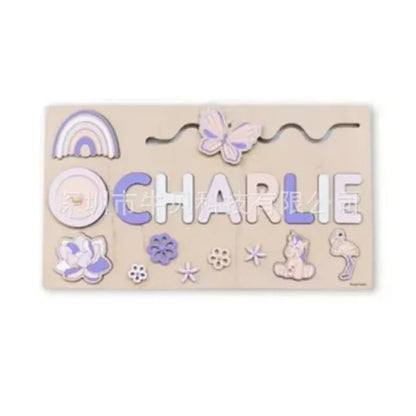 Montessori Personalized Wooden Name Puzzle — Custom Letter Board Educational Toy for Babies
