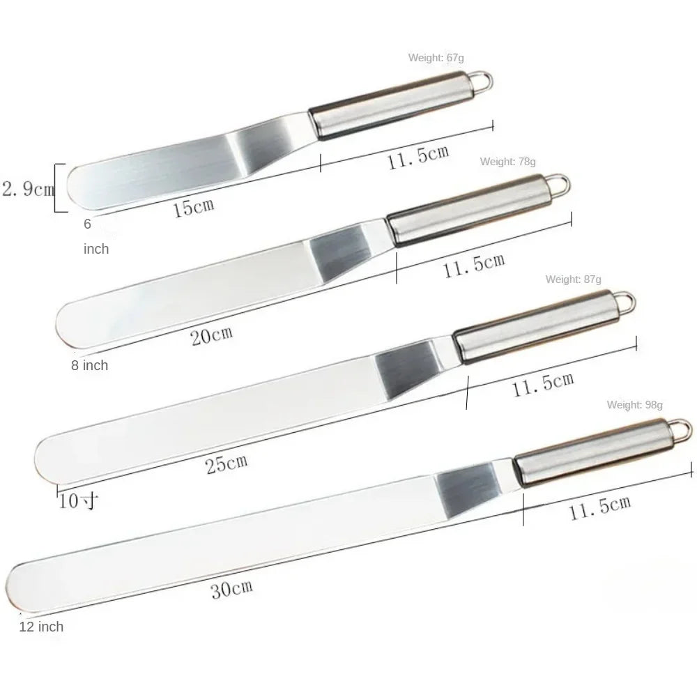 6/8/10/12 Inch Stainless Steel Icing Spatula – Cream Frosting Cake Decorating Tools & Accessories