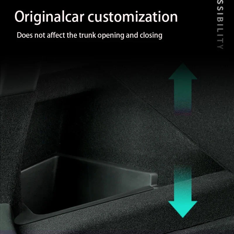 Tesla Model Y Berlin/Austin 2022-2025 Trunk Side Storage Bins – TPE Cargo Organizer with Carpet Lids