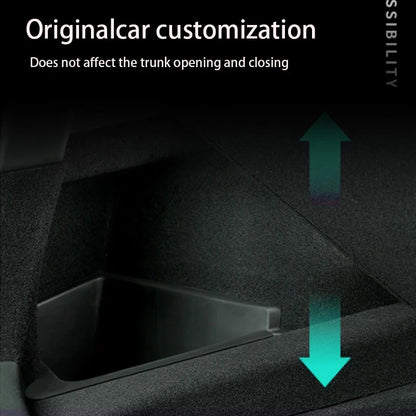 Tesla Model Y Berlin/Austin 2022-2025 Trunk Side Storage Bins – TPE Cargo Organizer with Carpet Lids