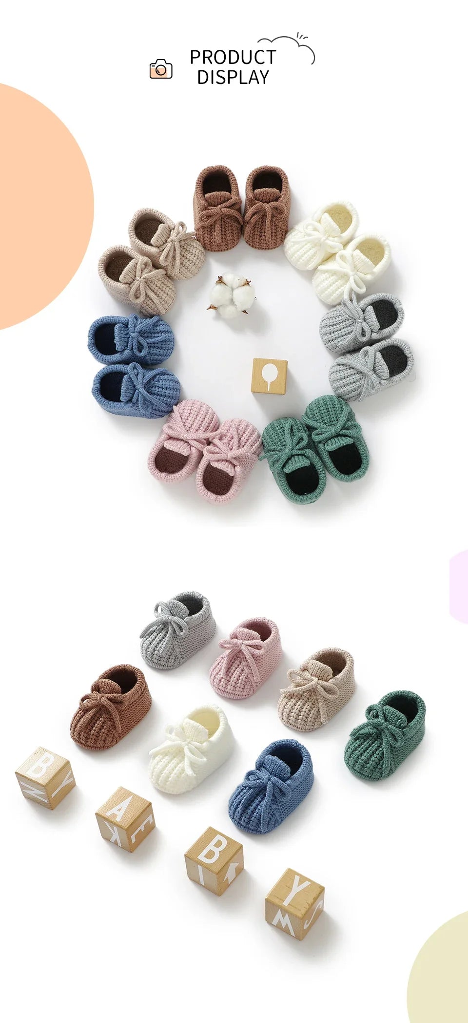 Newborn Baby Shoes — Knitted First Boots for Boys & Girls, Solid Toddler Bed Footwear 0-18M