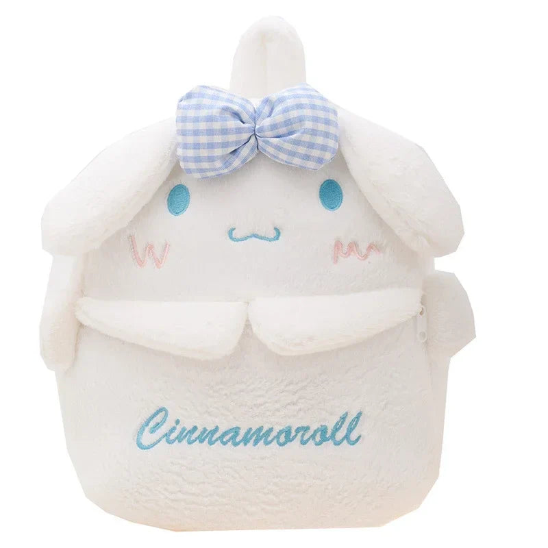 Kuromi & Cinnamoroll Plush Backpack — Cute Cartoon Soft Daypack for School, Travel & Daily Use