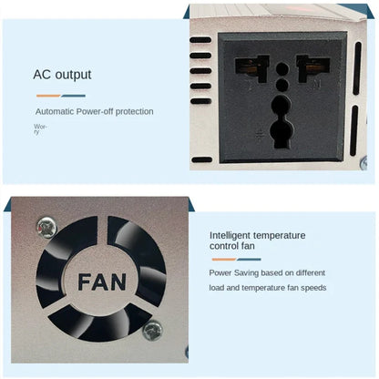 12V to 220V Solar Inverter — 500W/1000W/1500W/2000W Portable Voltage Converter & Car Power Charger