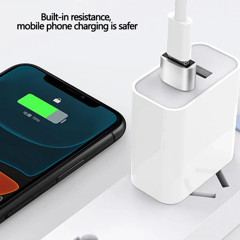 USB-C to USB 2.0 Adapter – Type-C Male to Female Converter for Phones, PCs & Laptops