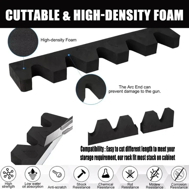 5 Slot Rifle Storage Rack - Lightweight EVA Foam Protective Organizer for Firearm Barrel & Equipment Storage
