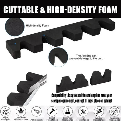 5 Slot Rifle Storage Rack - Lightweight EVA Foam Protective Organizer for Firearm Barrel & Equipment Storage