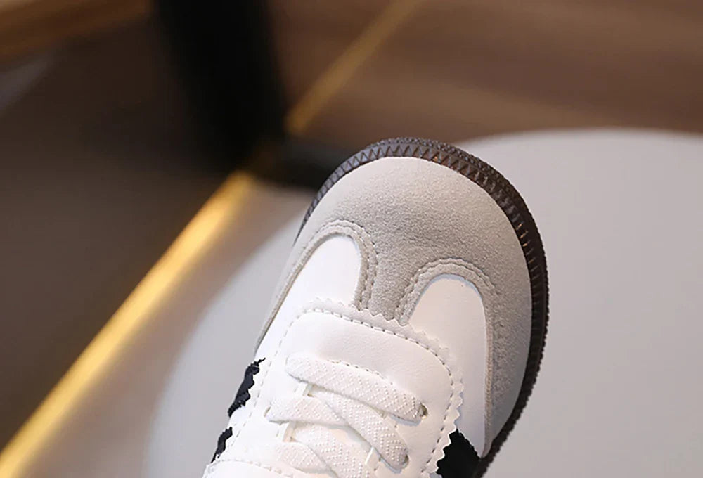 Children’s Fashion Sport Shoes – PU Leather Ergonomic Soft-Soled Sneakers for Boys and Girls
