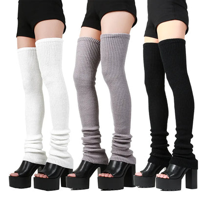 Anime Gothic Lolita Knee Socks – 90CM Cosplay Leg Warmers & Loose Knitted Socks for Women Maid Costume