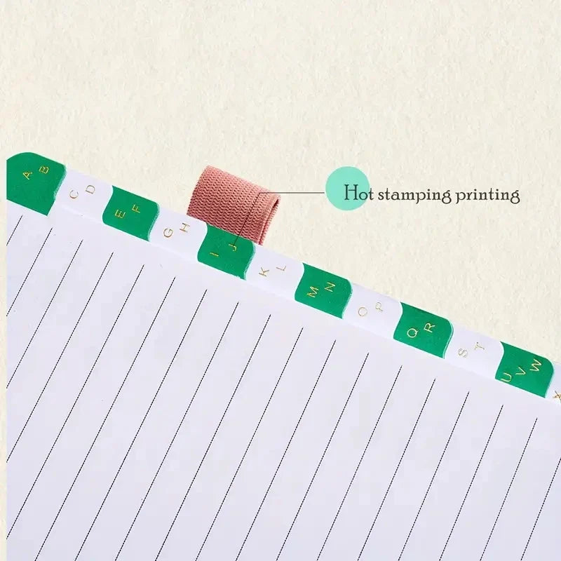 PU Cover A6 Notebook – Password Book with Alphabetical Tabs, Notepad for Office & School Supplies