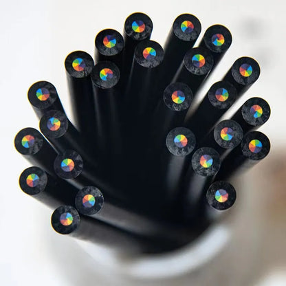 12pcs/Set Kawaii Rainbow Pencil - 7 Colors Concentric Gradient Crayons - Kids Gift for Art Painting and Drawing Stationery