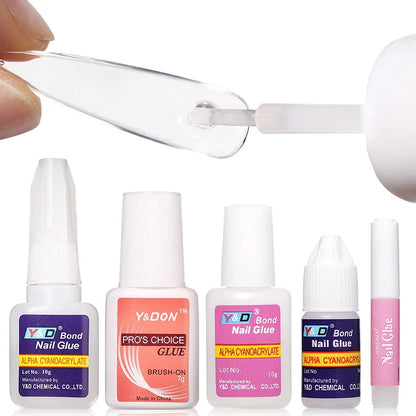 10g Fast Drying Nail Glue - Adhesive for False Nails, Glitter, Acrylic, Rhinestone Decoration, and Nail Extensions