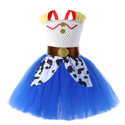 Kids Toy Story Character Tutu Dress - Woody, Jessie, Buzz & Forky Cosplay Costume for Halloween & Stage Performances