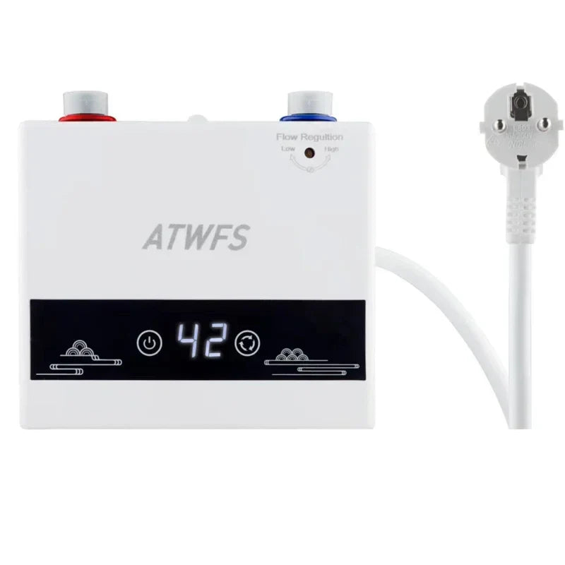 ATWFS 220V 4600W Instant Electric Water Heater – Portable Hot Water Shower & Kitchen Heating System