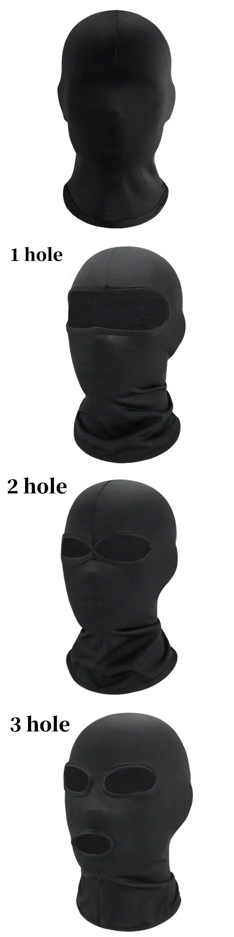 Black Full Face No-Hole Balaclava Hat – Unisex Army Tactical UV Protection Ski Mask for Bike & Motorcycle