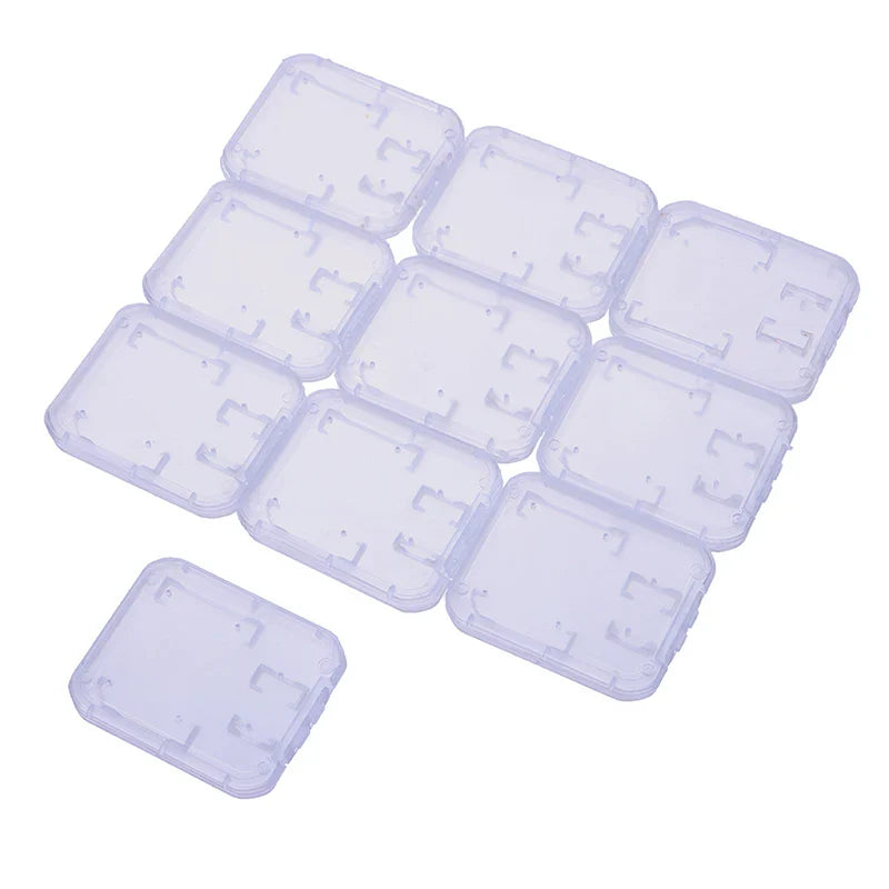 10-Pack Clear Plastic Memory Card Cases – Transparent Micro SD & TF Card Storage Box Holder