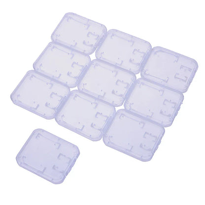 10-Pack Clear Plastic Memory Card Cases – Transparent Micro SD & TF Card Storage Box Holder