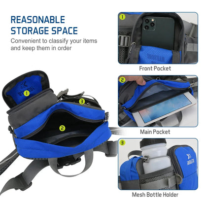 Water-Resistant Adjustable Fanny Pack – Multi-Pocket Waist Bag with Bottle Holder for Hiking, Running, Cycling & Travel