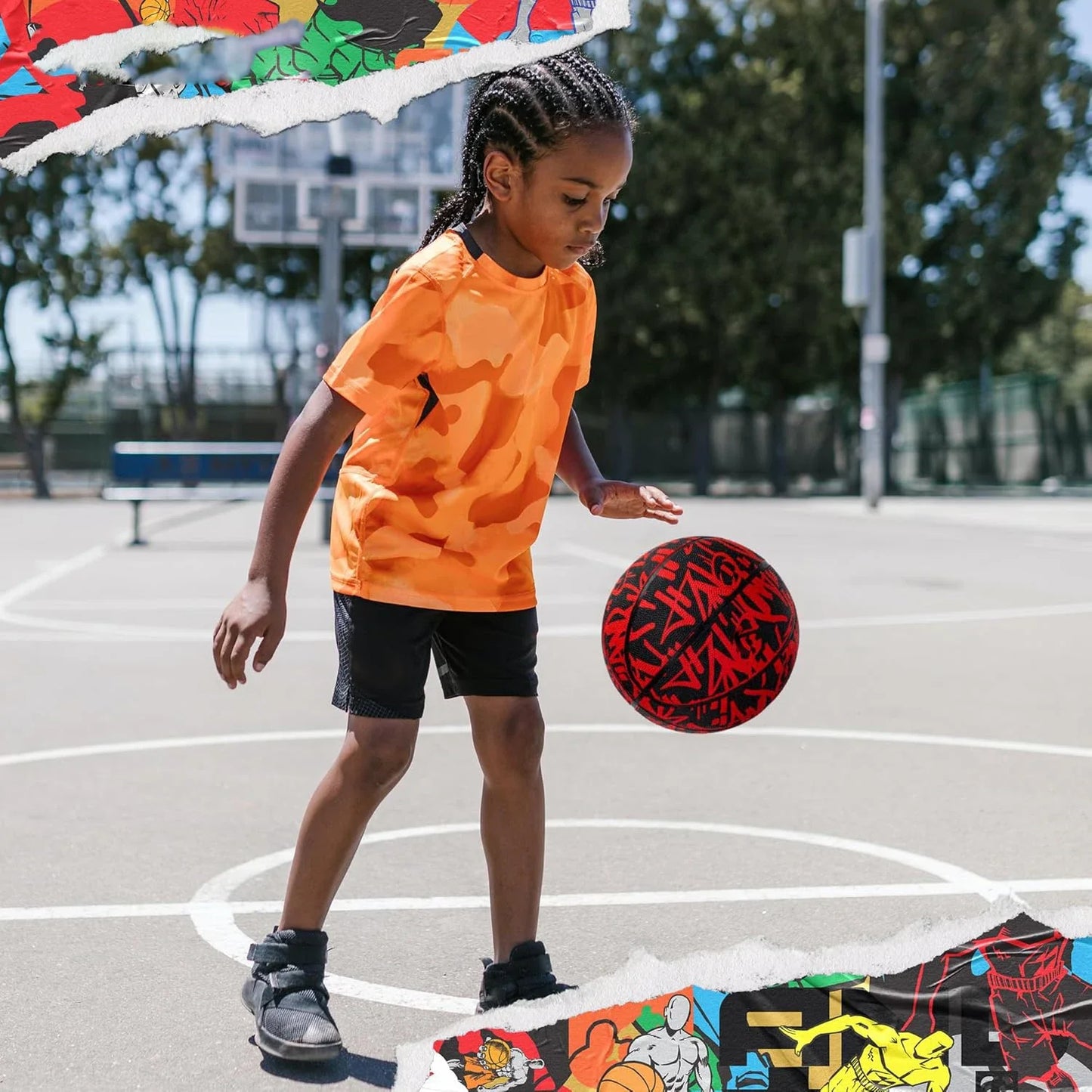 Premium Outdoor Rubber Basketball – Sizes 4/5/6/7 for Training, Adult & Youth Sports, Professional Game Ball