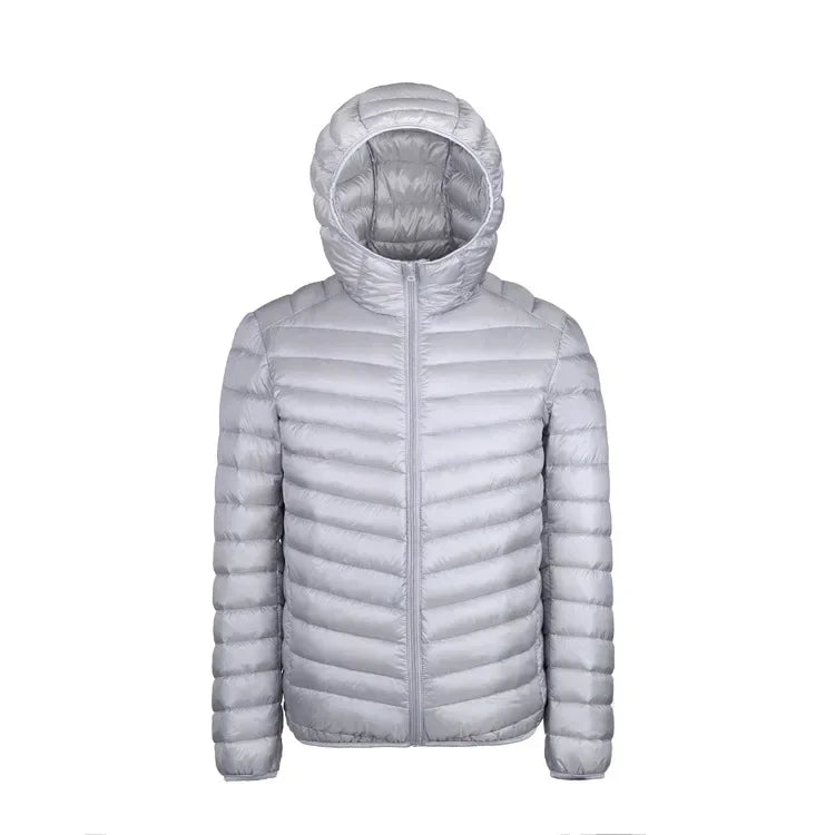 2024 Men’s Ultra-Light Down Jacket – 90% White Duck Down Hooded Thermal Feather Coat