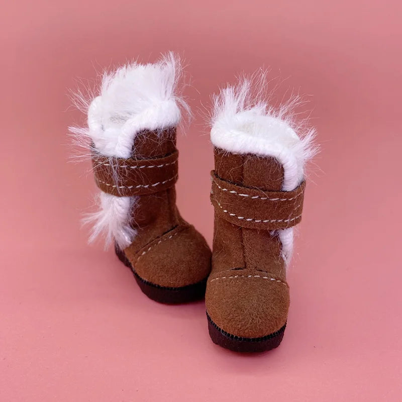 Tilda 3.2cm Doll Boots – 1/8 Mini Leather Shoes for Blythe, Azone & BJD Dolls, Casual Doll Accessories