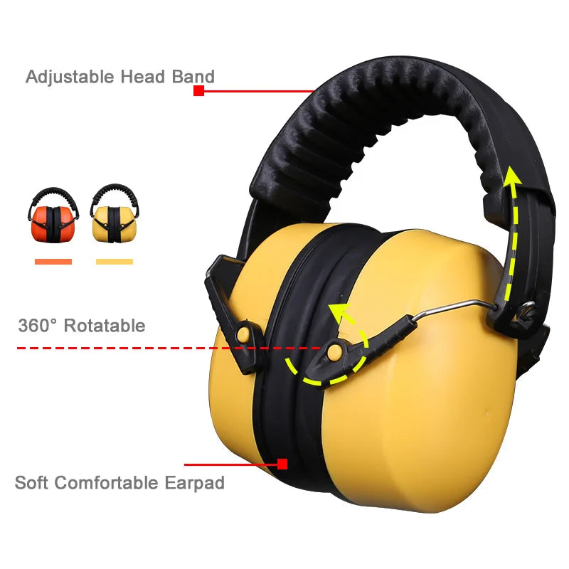Work Safety Earmuffs – Anti-Noise Portable Ear Protectors for Work, Study, Sleeping, Woodwork & Shooting