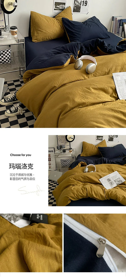 Bedding Comforter Set – Duvet Cover & Bed Sheets with Pillowcases for Queen/King Bed, Edredones de Cama