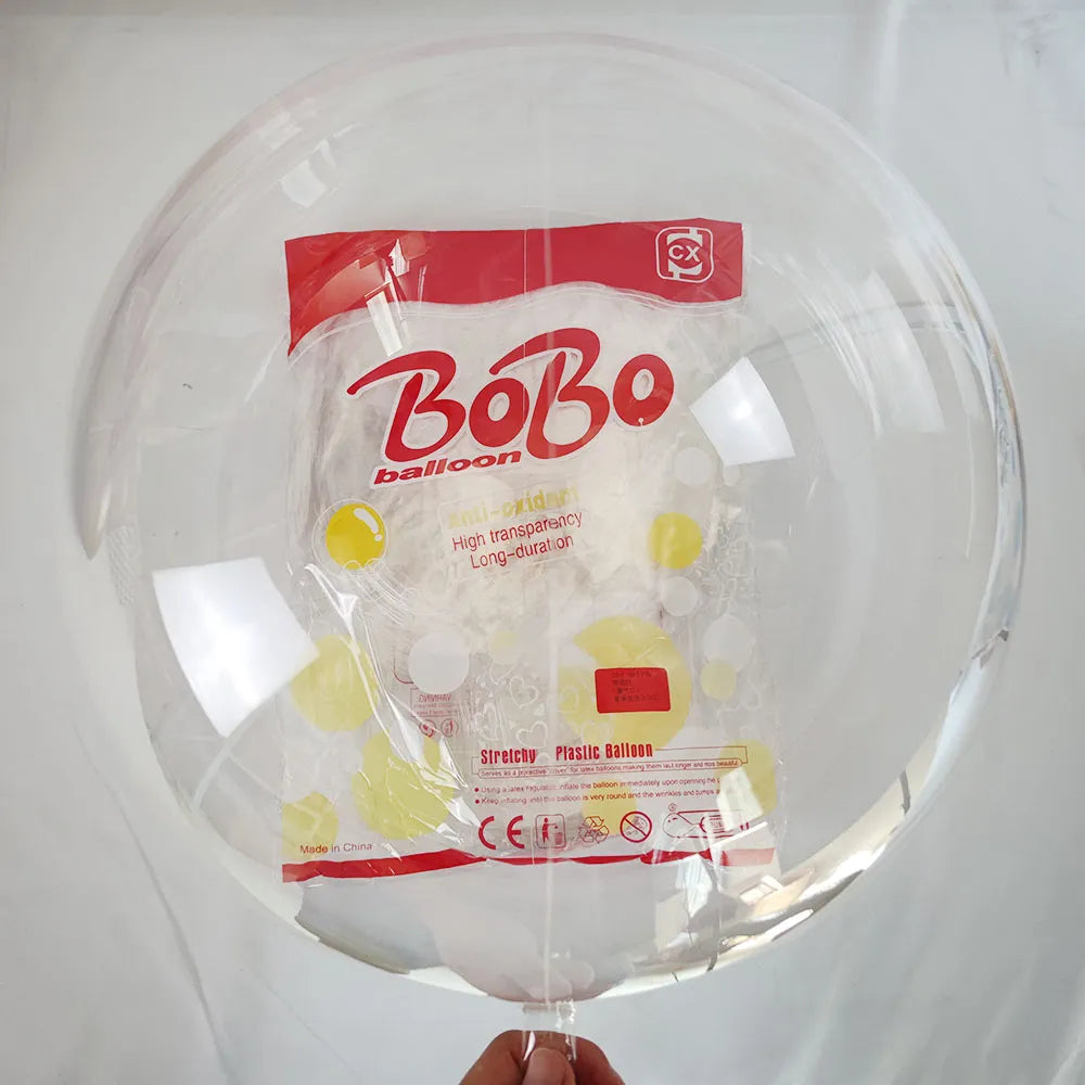 50pc Set of Inflatable Bobo Balloons in Various Sizes - Transparent Globes for Birthday, Wedding, and Baby Shower Decorations