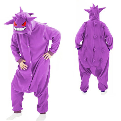 Women’s Kigurumi Onesie — Charizard, Gengar, Umbreon & Piplup Full-Body Pajama for Adults, Halloween Cosplay Costume