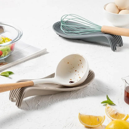 Silicone Insulated Spoon Holder Placemat – Heat Resistant Kitchen Utensil Rest & Cutlery Storage Mat (1/4 Pcs)