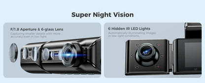 AZDOME M550 Pro 4K Car DVR Dash Cam – WiFi 5.8GHz, Front/Cabin/Rear Cameras, GPS, Night Vision & Parking Monitor