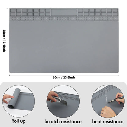 Toolour High-Temperature Silicone Welding Pad – Non-Slip Durable Mat up to 500℃, Multi-Size for Welding Work
